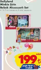 GOKİDY OYUNCAK DOLLYLAND MİNKİE ŞİRİN BEBEK AKSESUARLI SET fiyat ve kampanya bilgisi